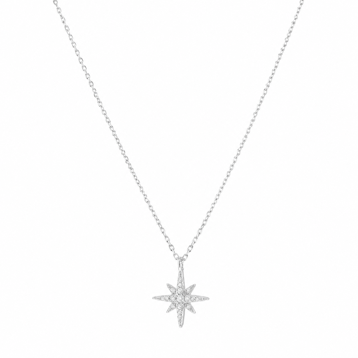 Silver North Star Necklace