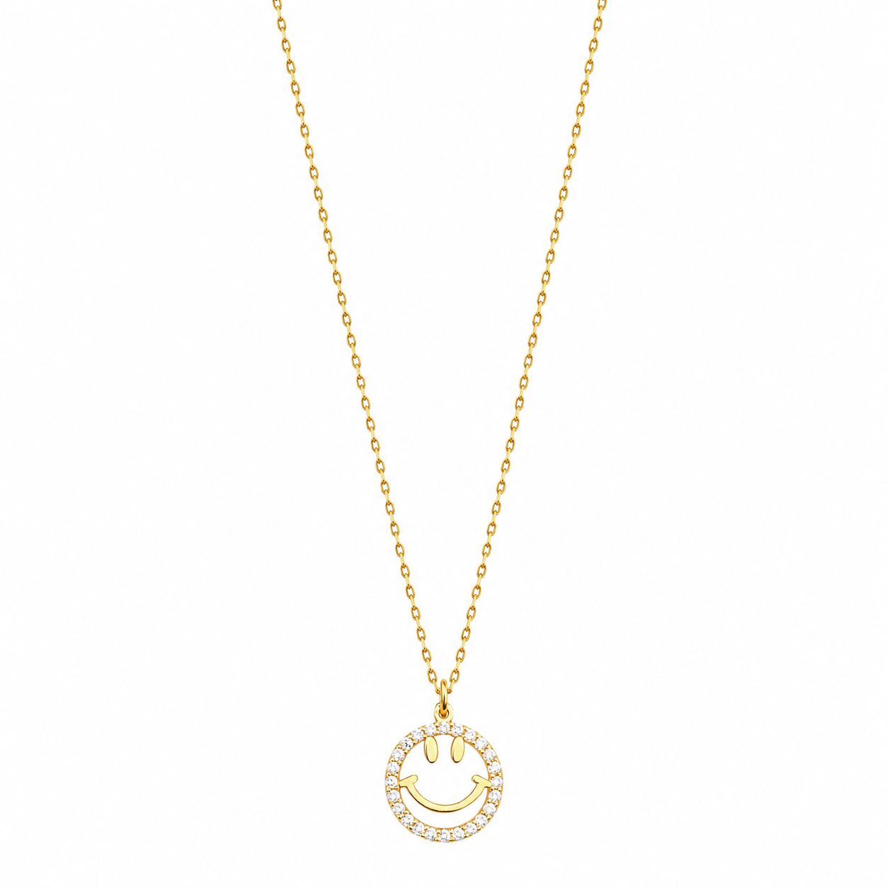 Cz Gold Smile Necklace