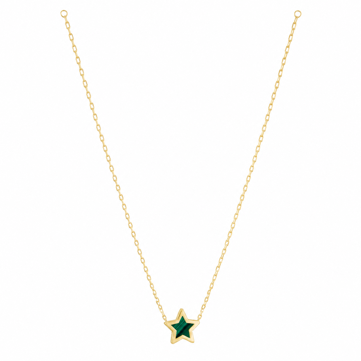 9ct Gold Green Star Necklace