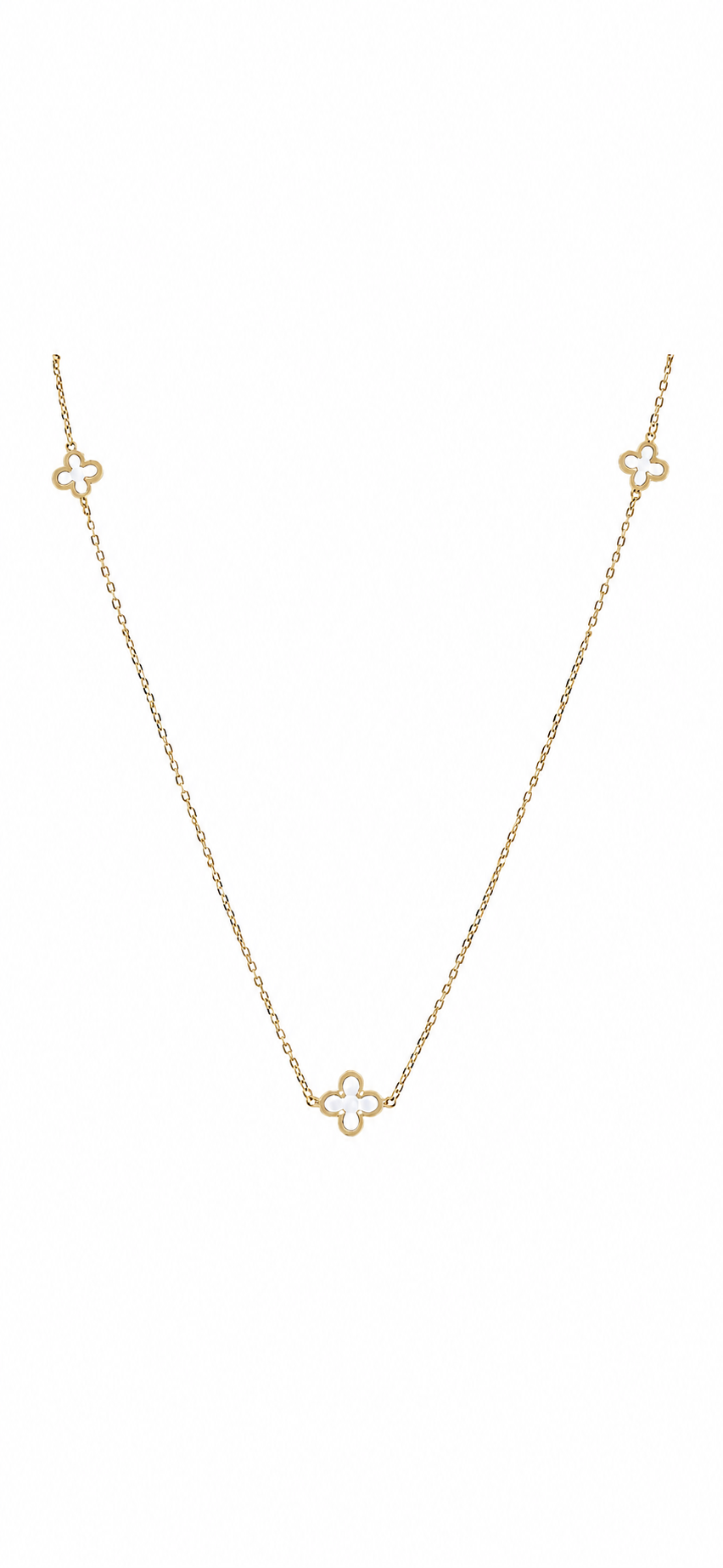 9ct Gold Three Petal Necklace