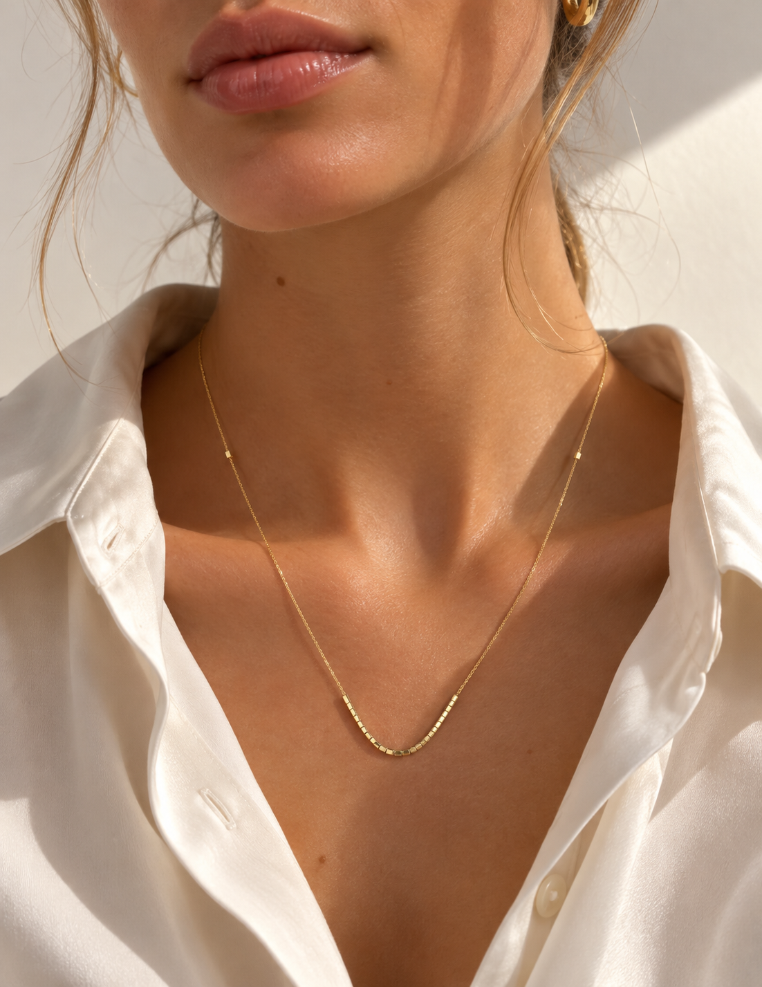 9ct Gold Graduated Bar Necklace