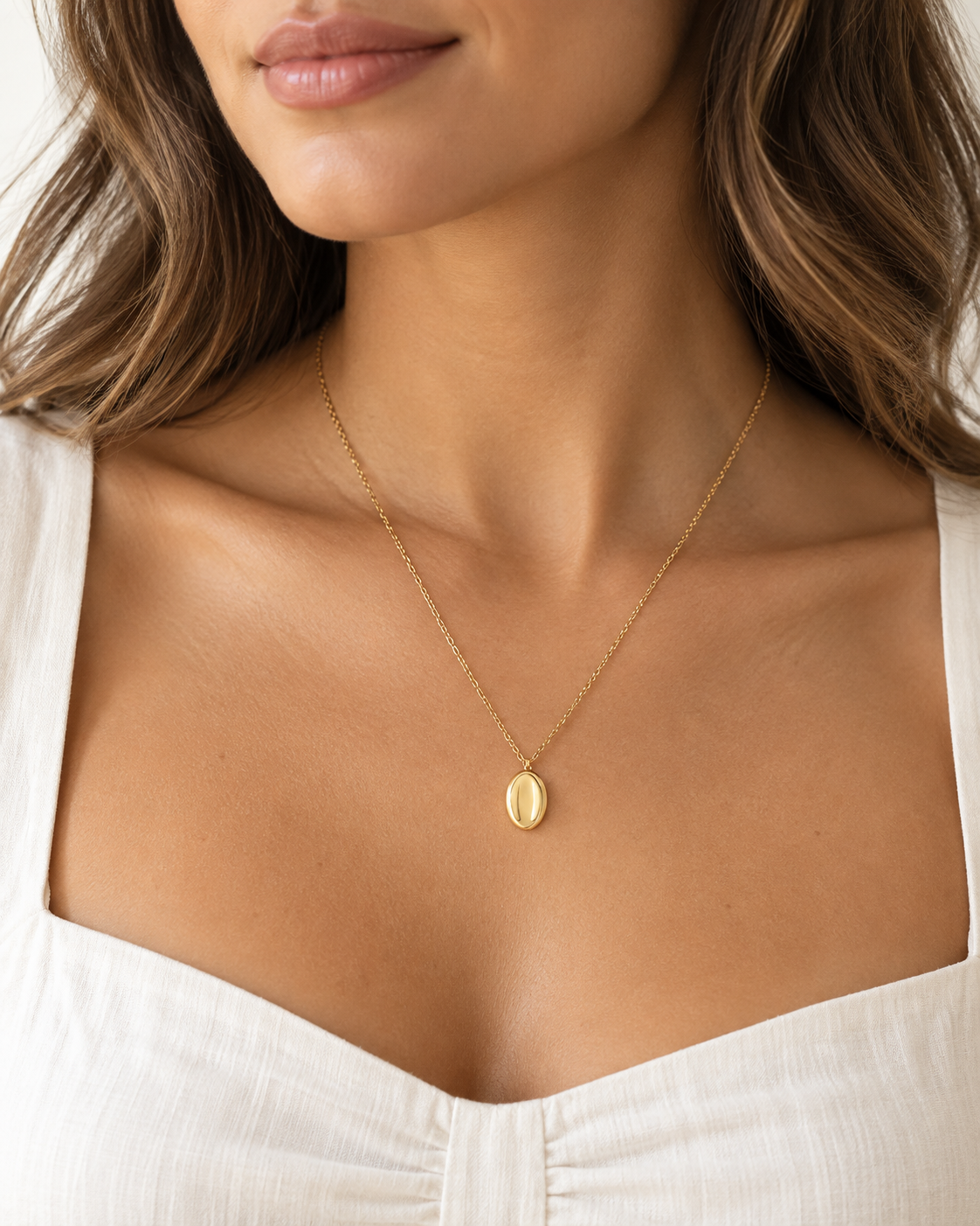Gold Oval Pendant
