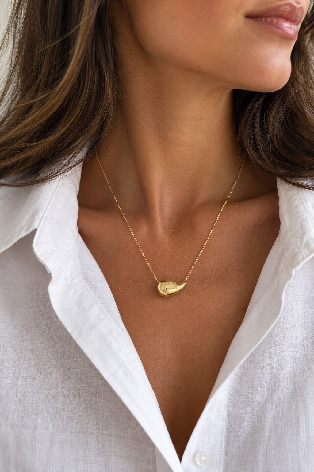 Gold Teardrop Necklace