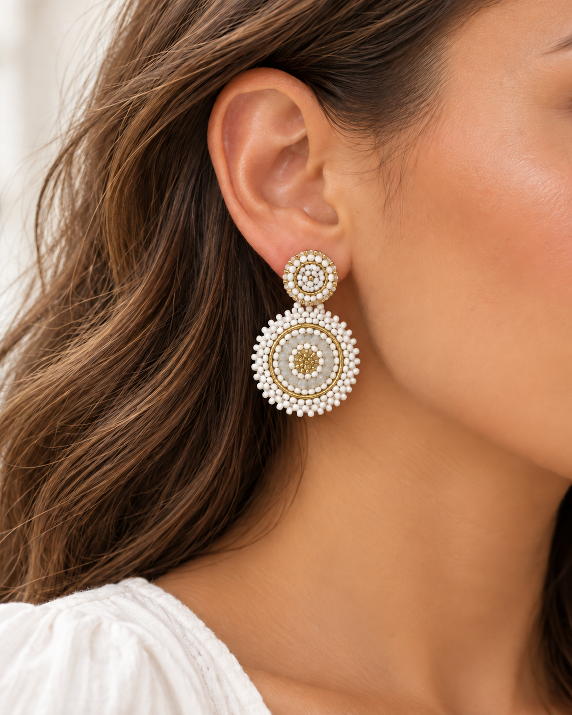 Ivory Halo Earrings