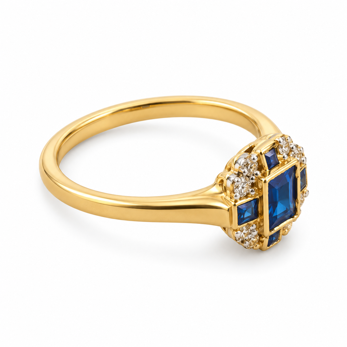 Sapphire & Diamond Heirloom Style Ring