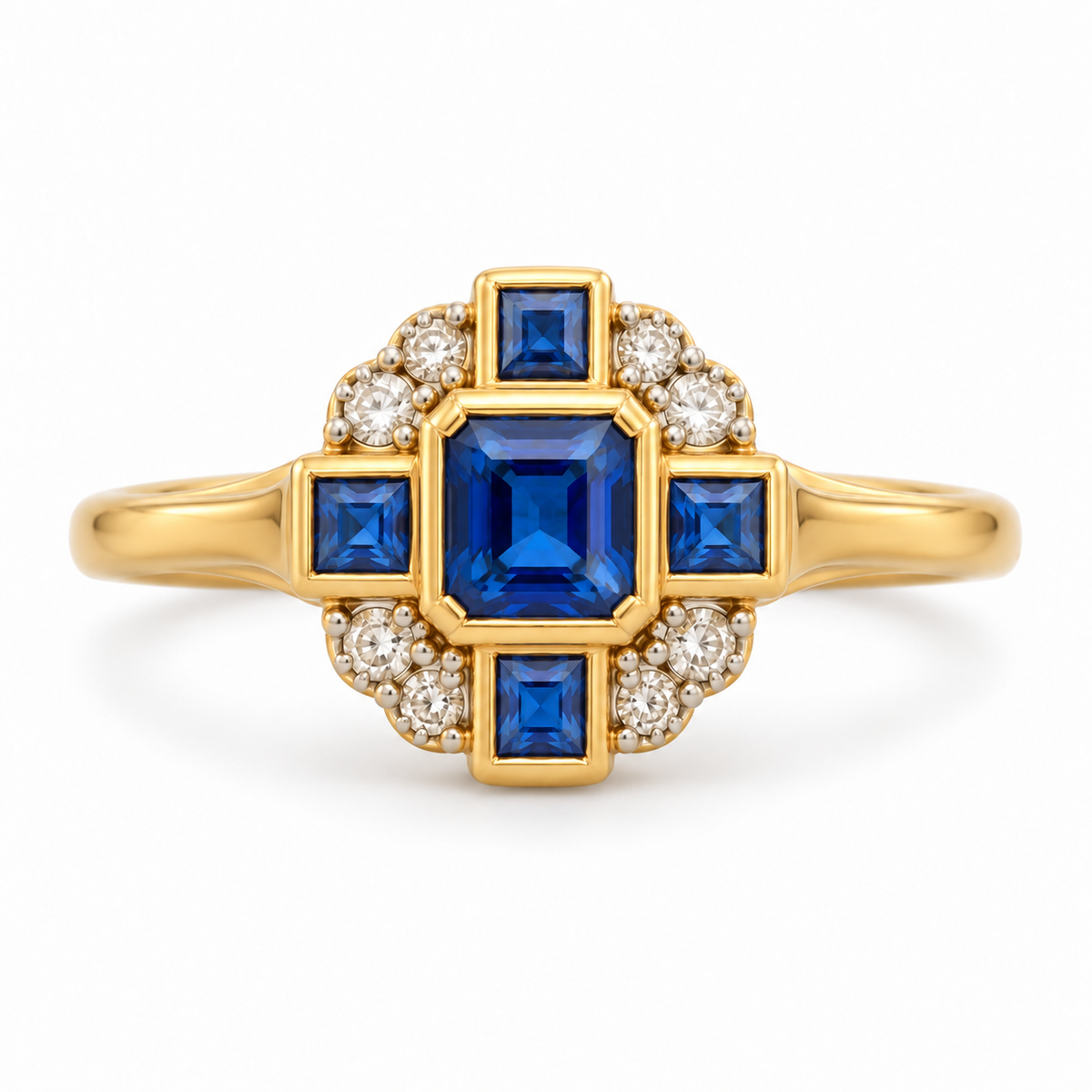 Sapphire & Diamond Heirloom Style Ring