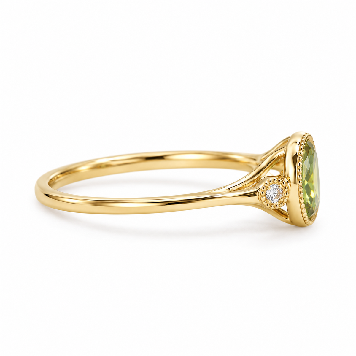 Peridot & Diamond Ring