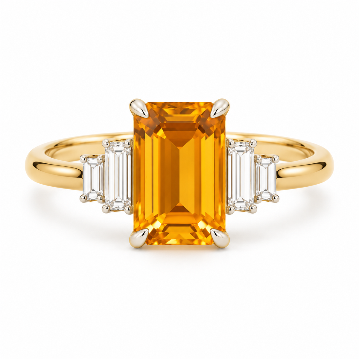 Citrine & Diamond Ring