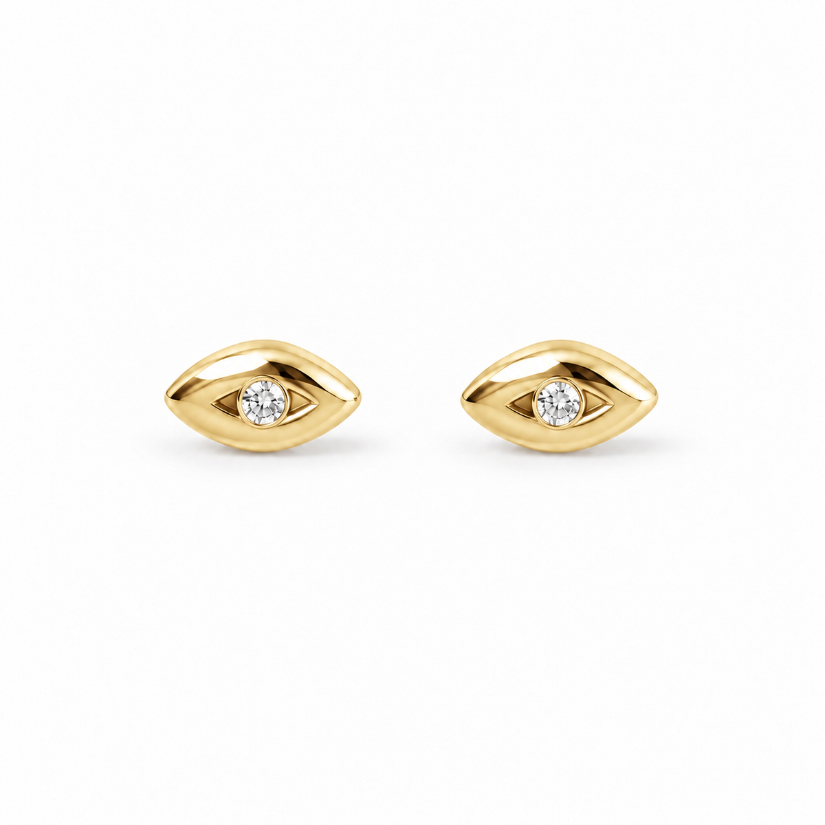 Gold Cubic Eye Stud
