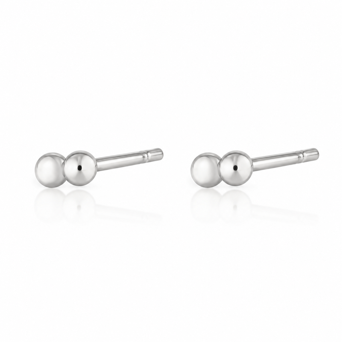 Silver Double Ball Stud