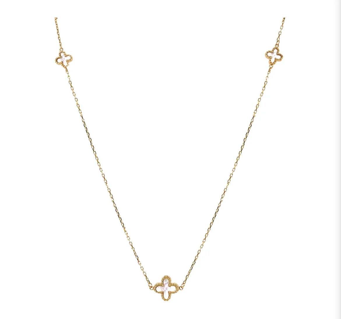 9ct Gold Three Petal Necklace
