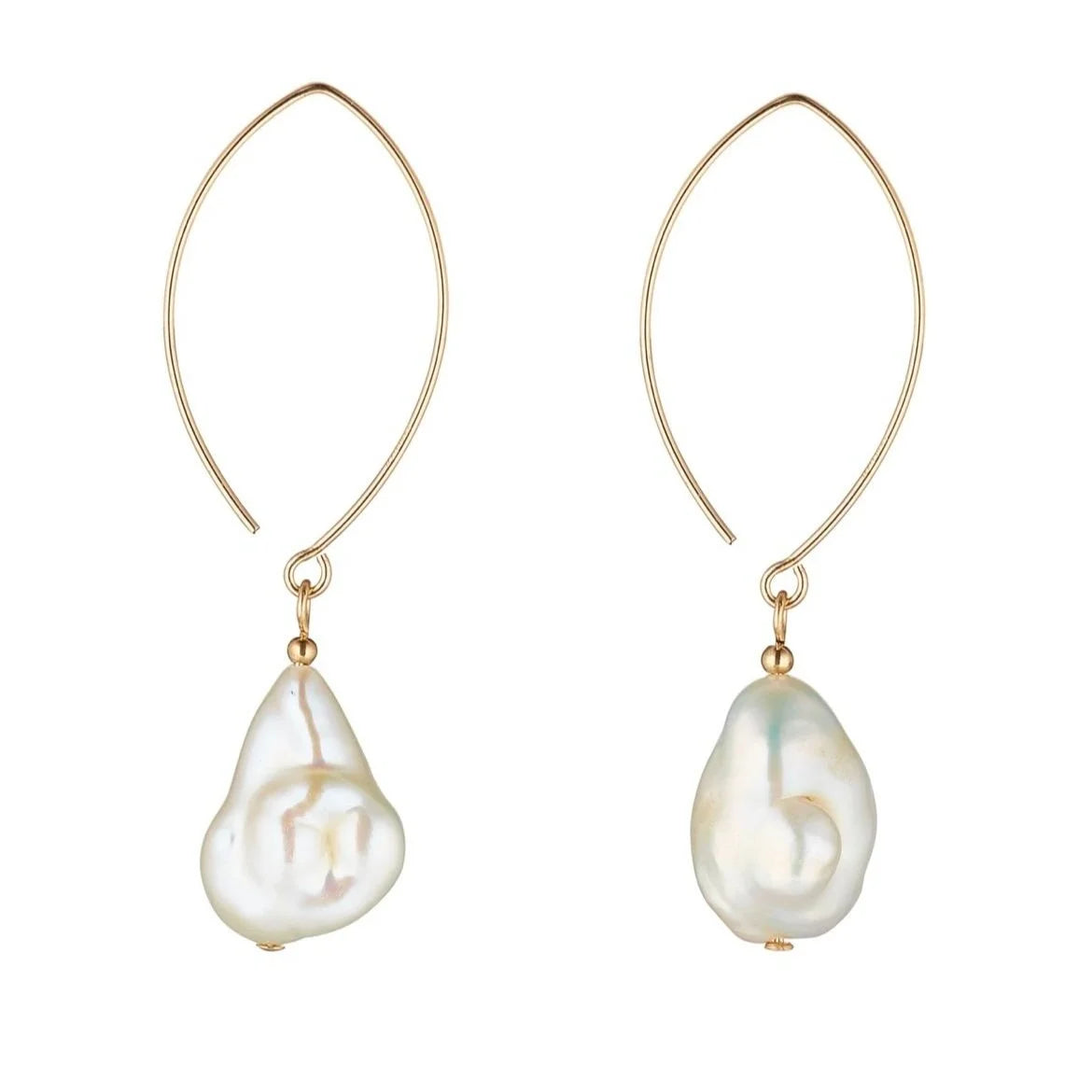 Pearl Oval Open Earrings