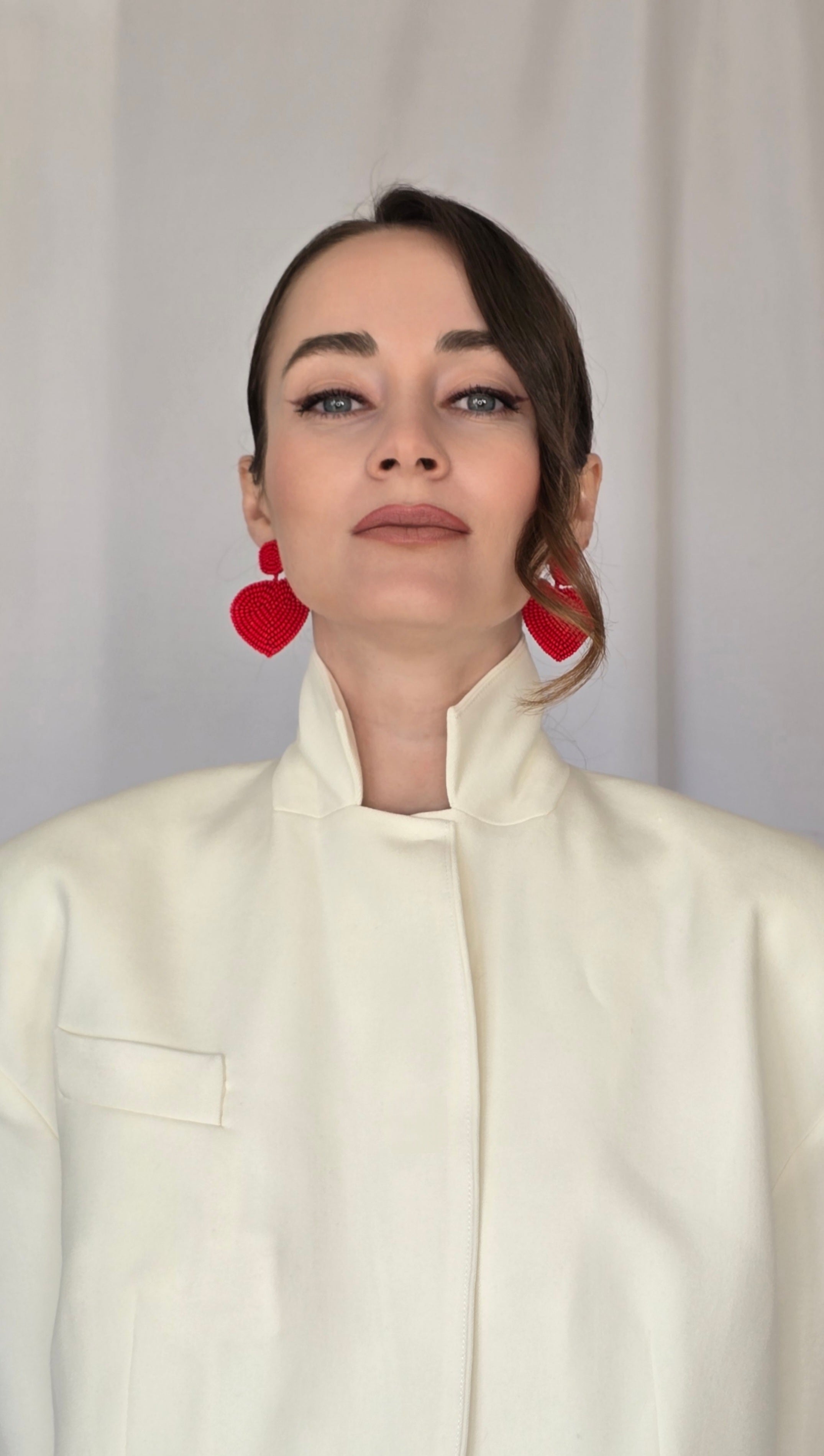 Red Heart Beaded Earrings