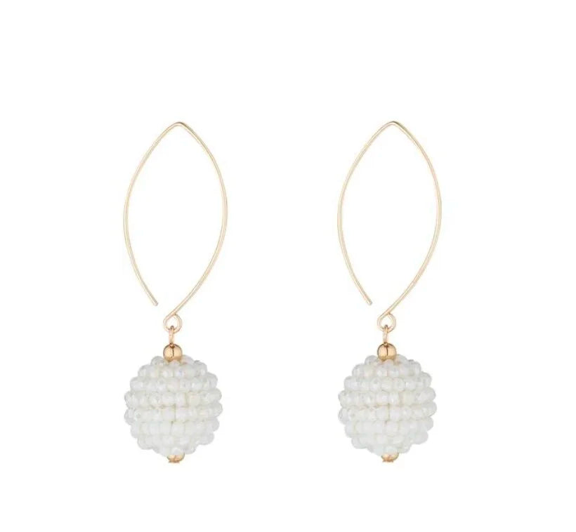 White Cluster Earrings