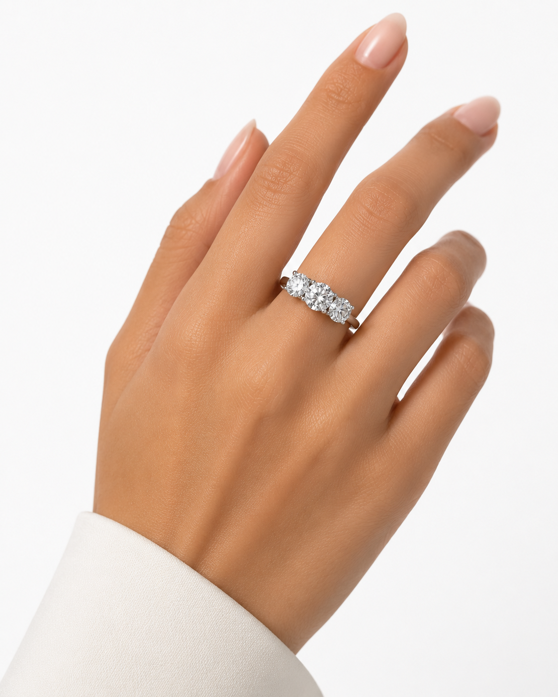 Silver Three Stone Ring