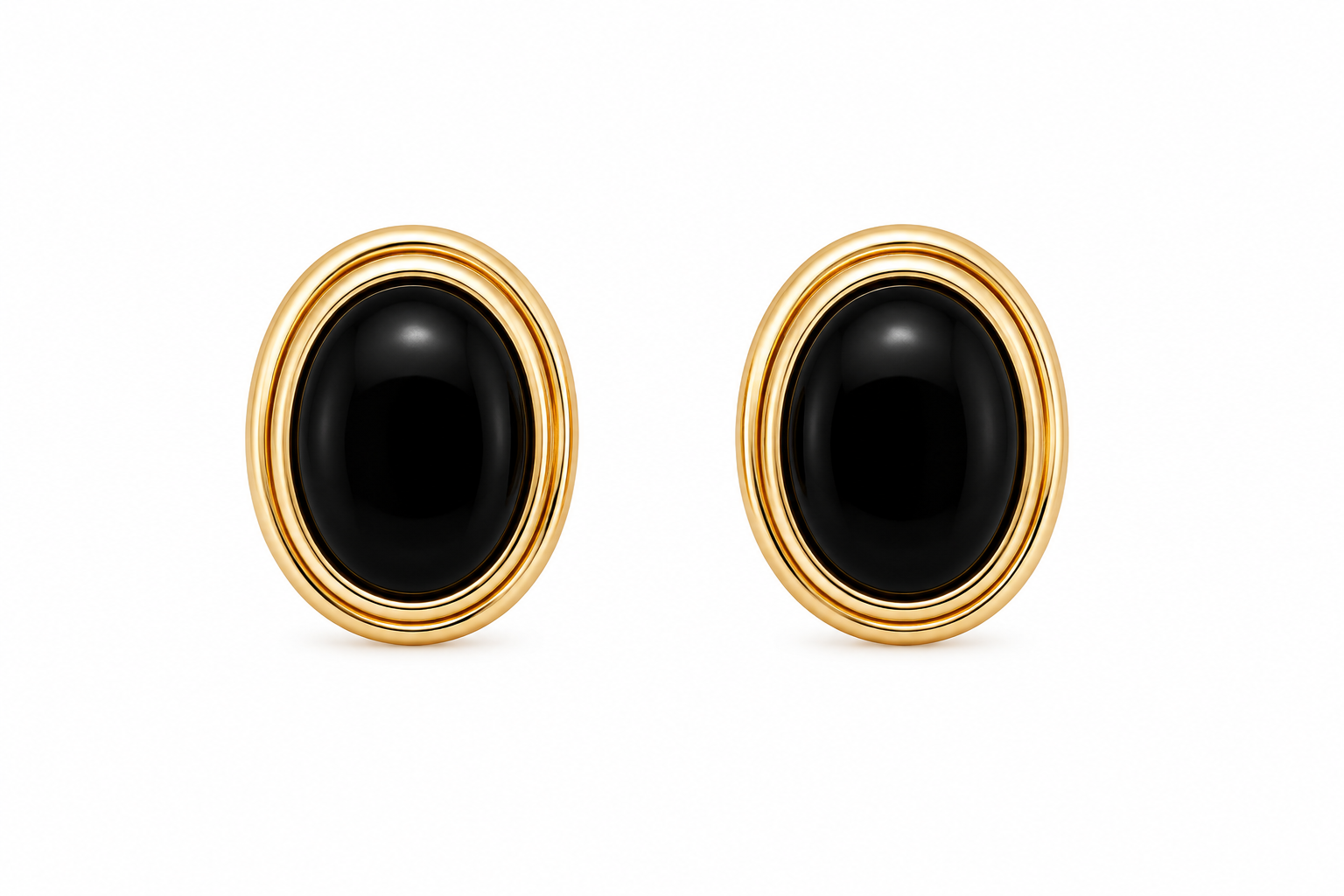 Black Oval Earrings