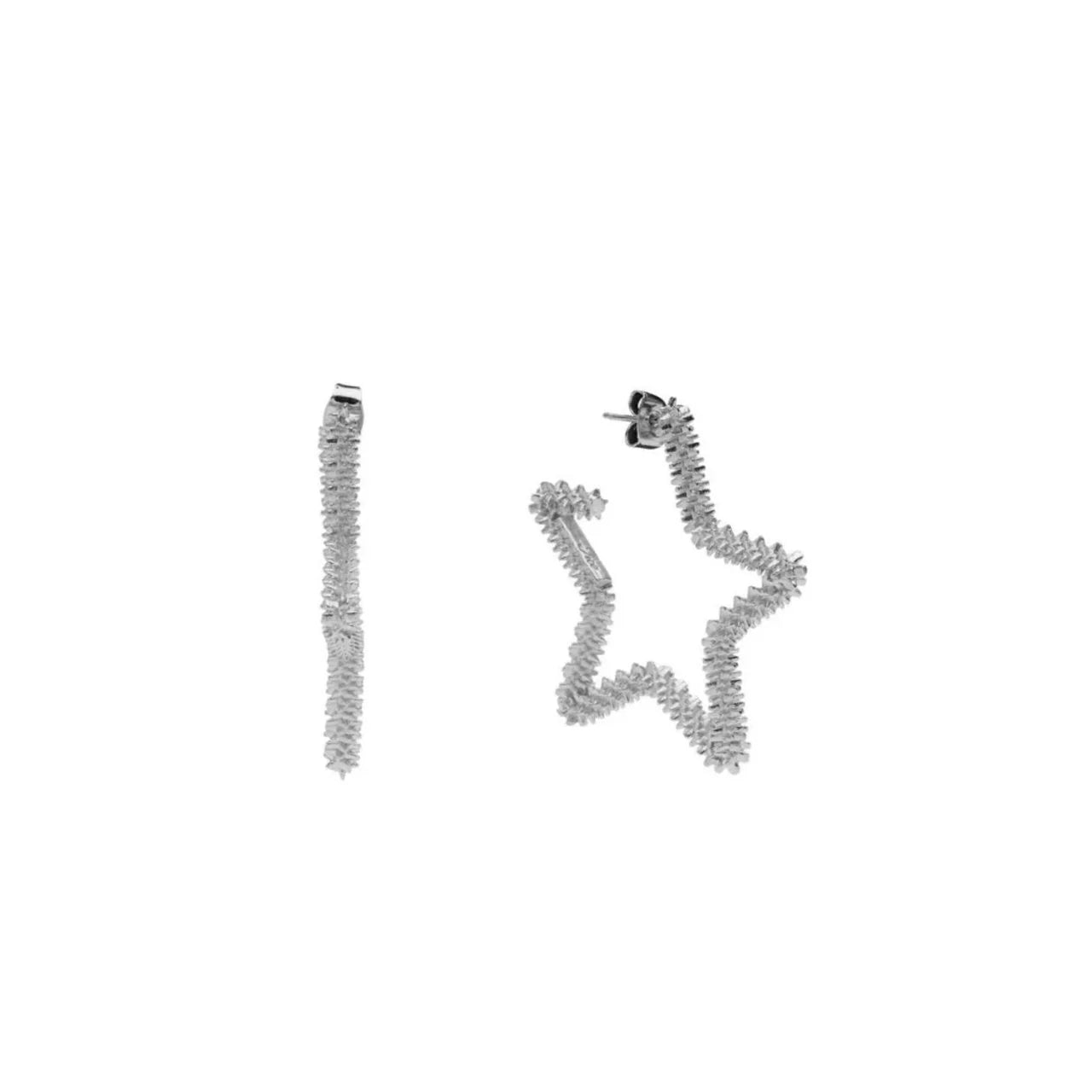 Silver Stardust Hoop Large