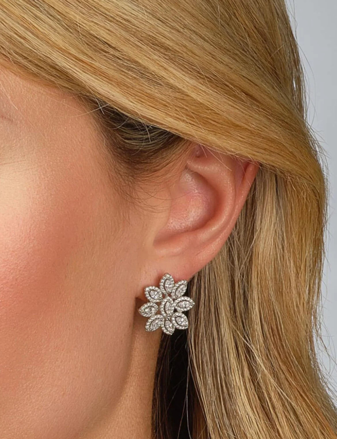Silver Flower Stud