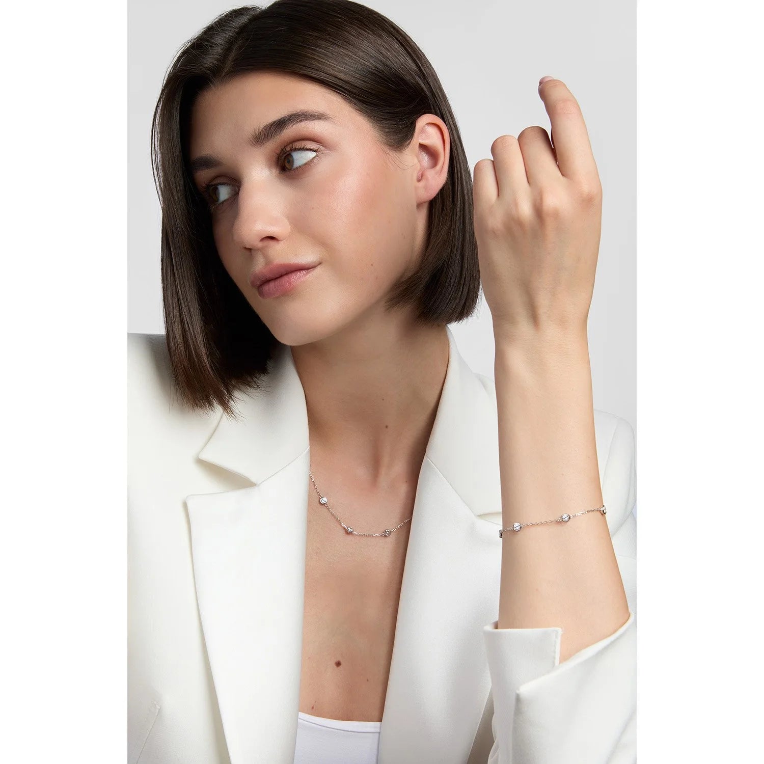 Silver CZ Rubover Bracelet