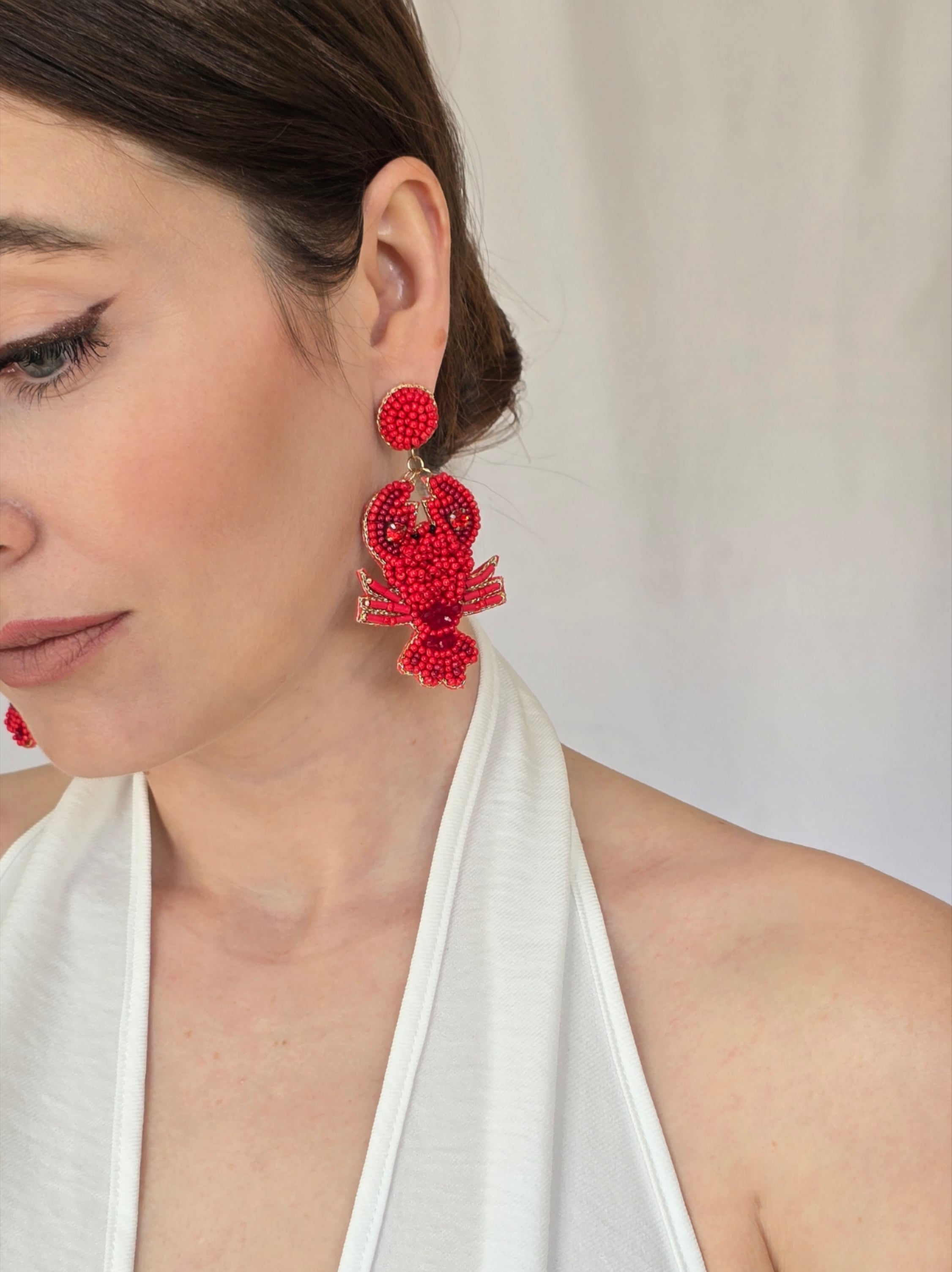 Lobster Beaded Earrings