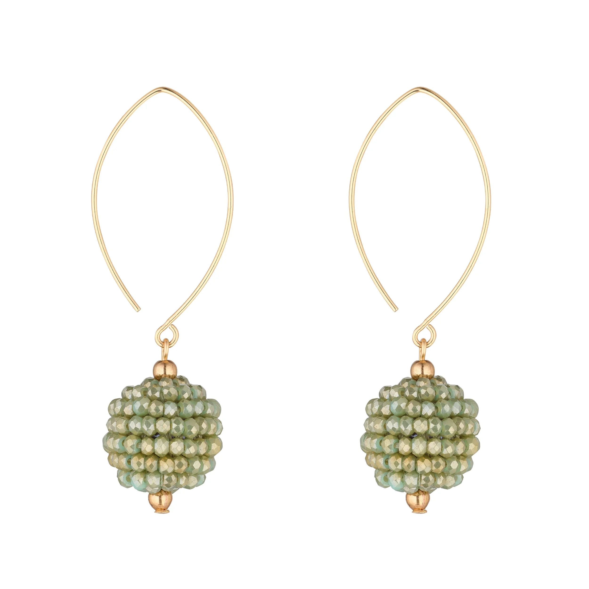 Fern Green Cluster Earrings