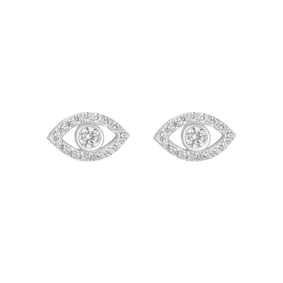 Silver Evil Eye Stud