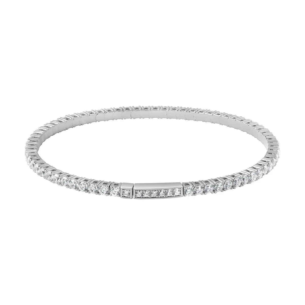 Silver CZ Tennis Bangle