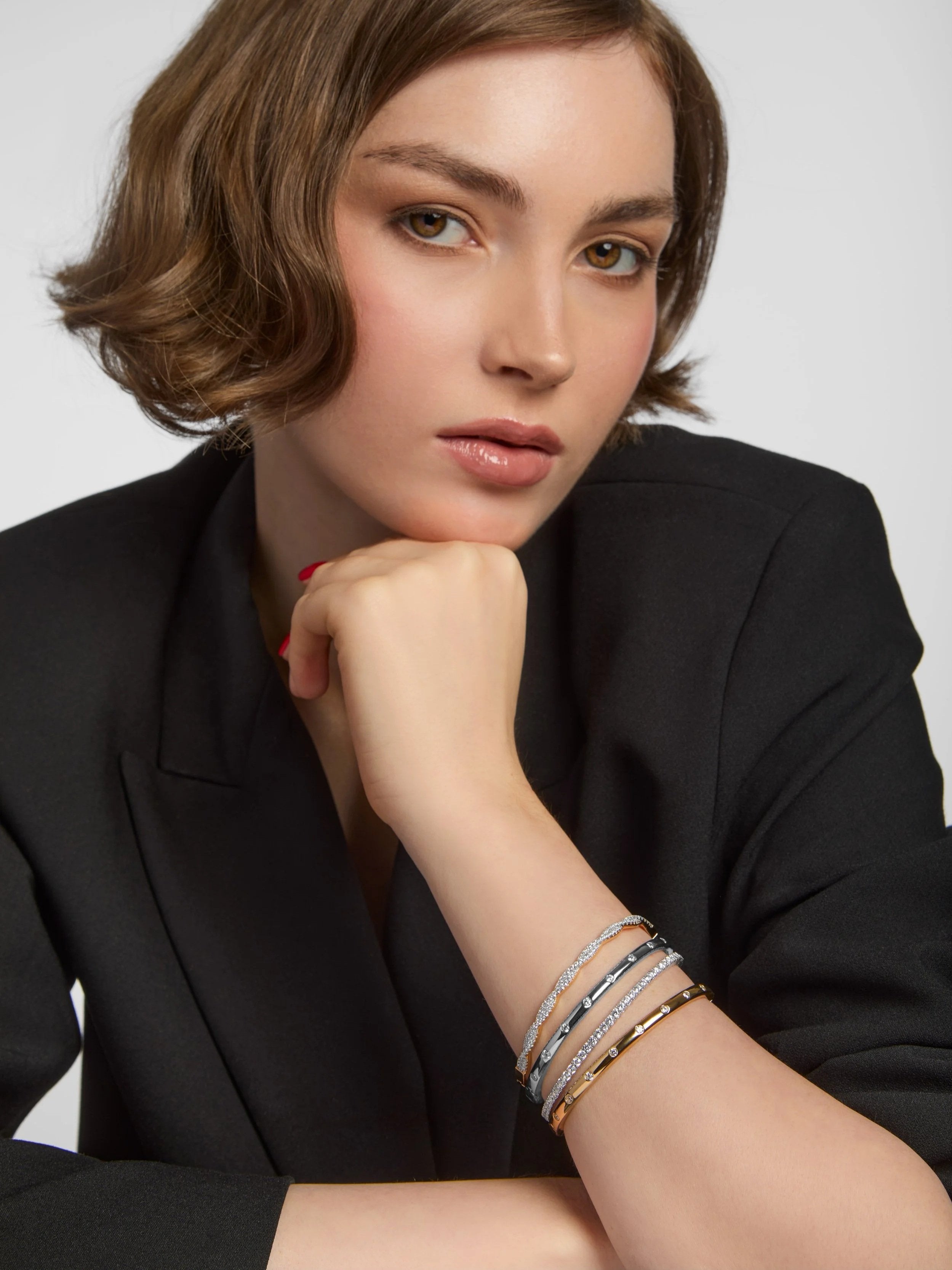 Silver Cz Set Bangle