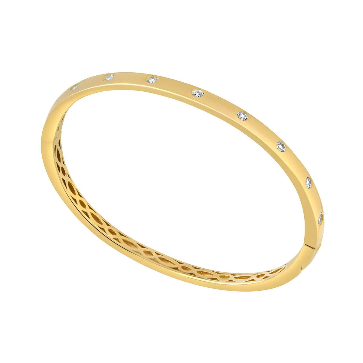 Gold CZ Set Bangle