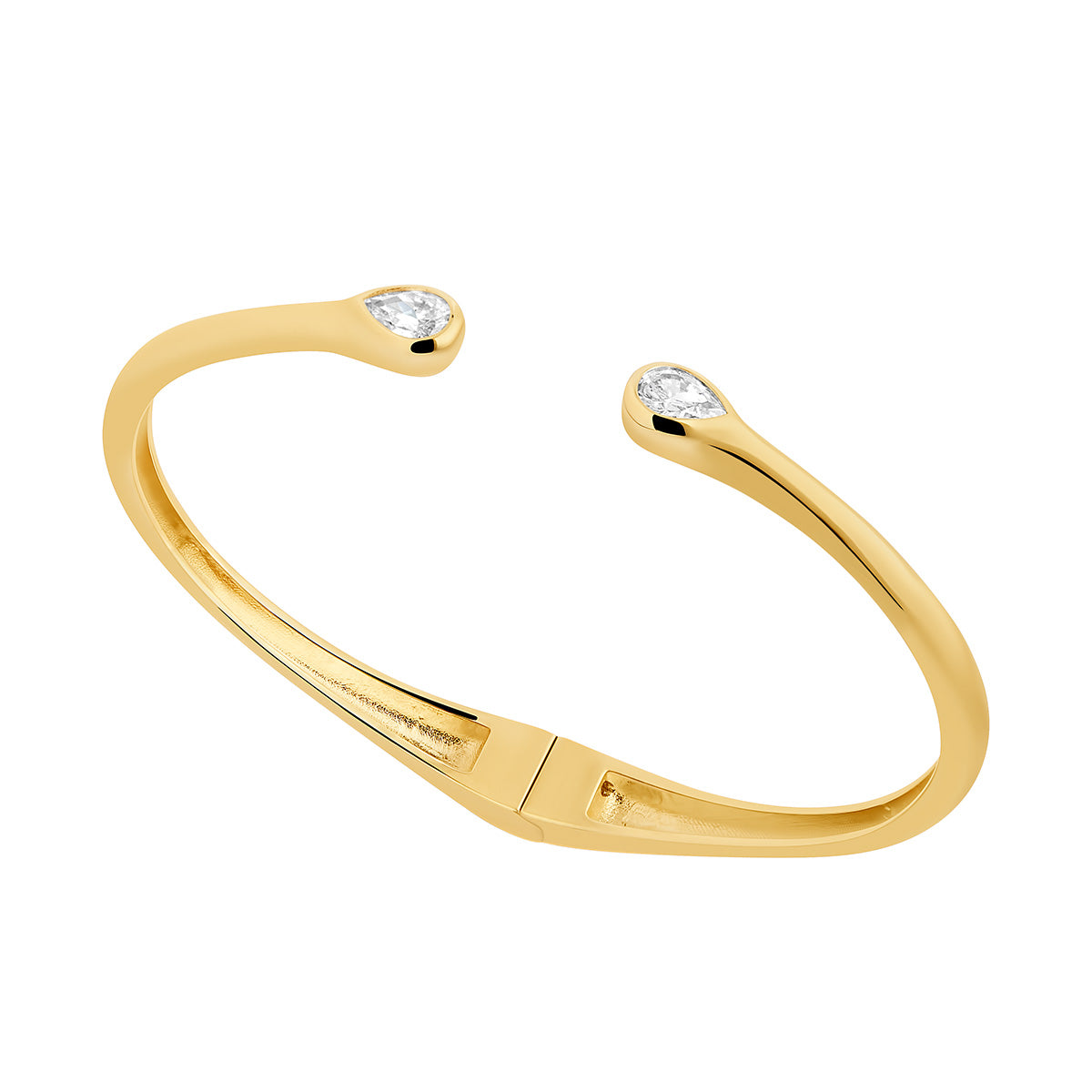 Gold Double Pear Bangle