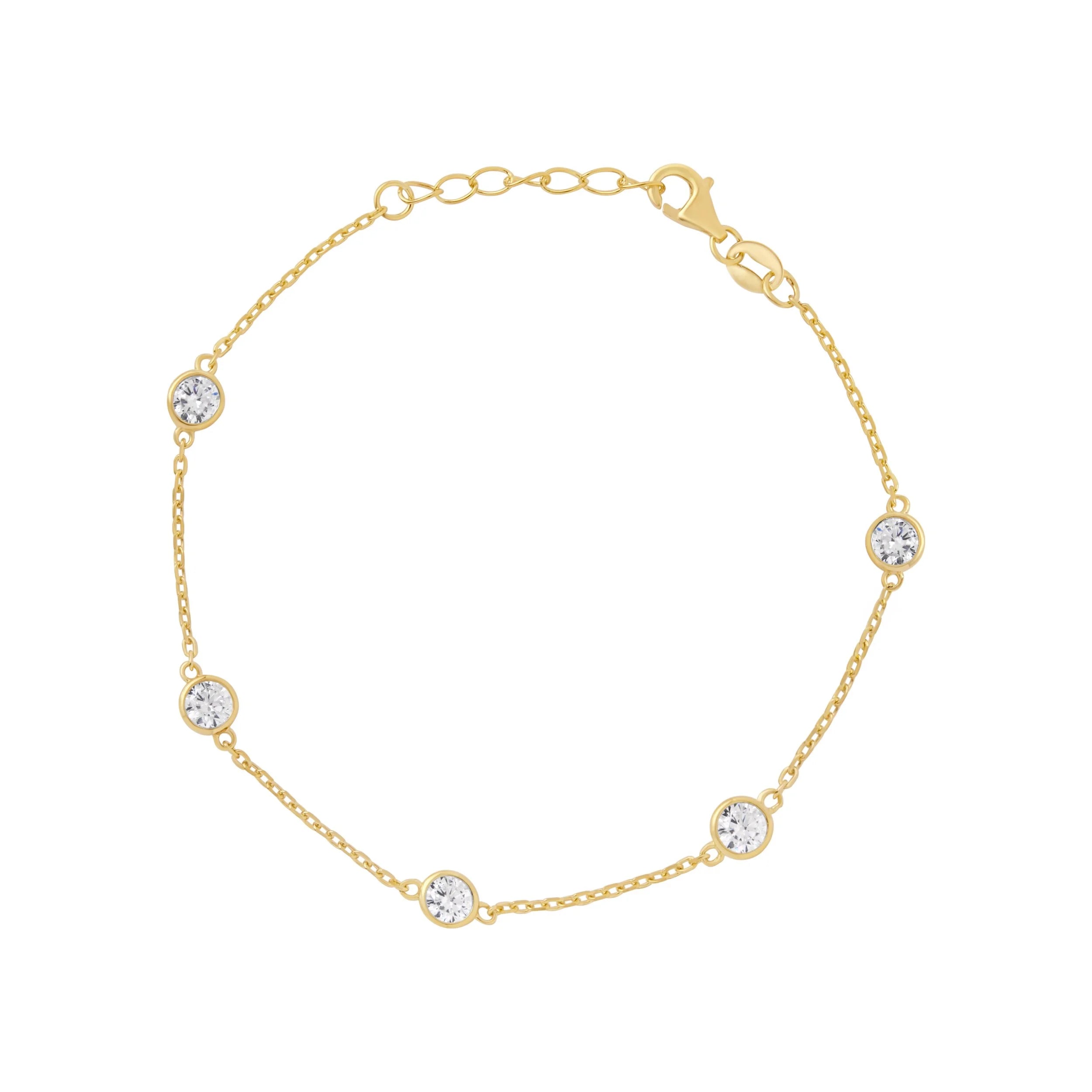 Gold CZ Rubover Bracelet