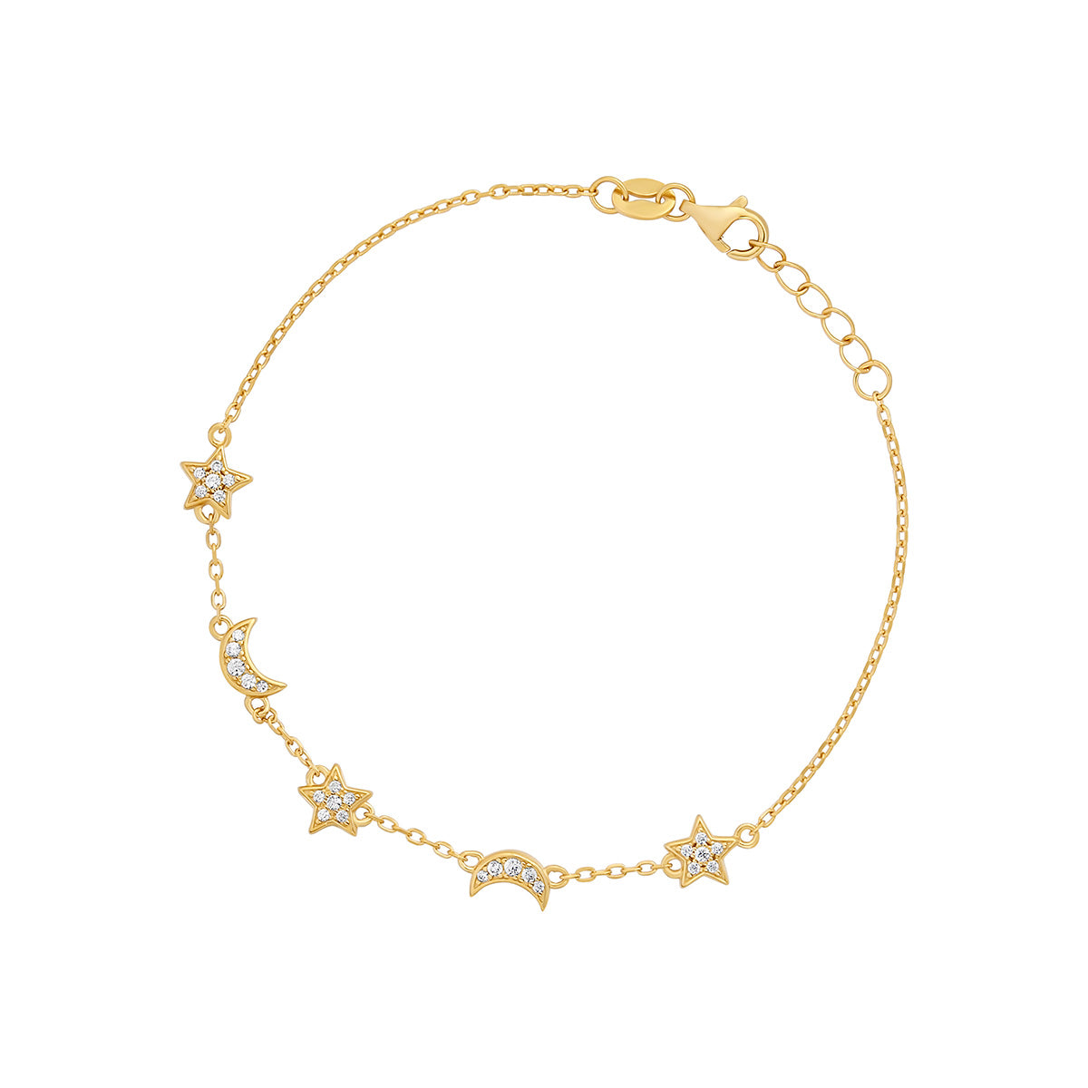 Gold Celestial Moon & Star Bracelet