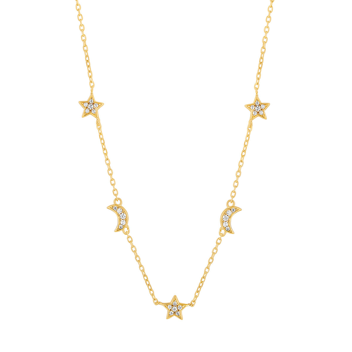 Gold Celestial Moon & Star Necklace