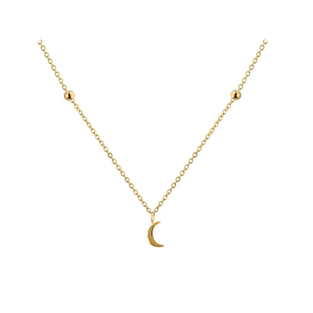 9ct Gold Moon Necklace