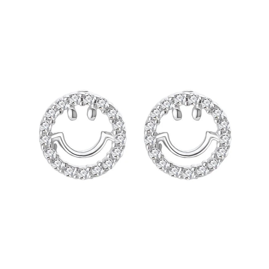 Cz Silver Smile Stud