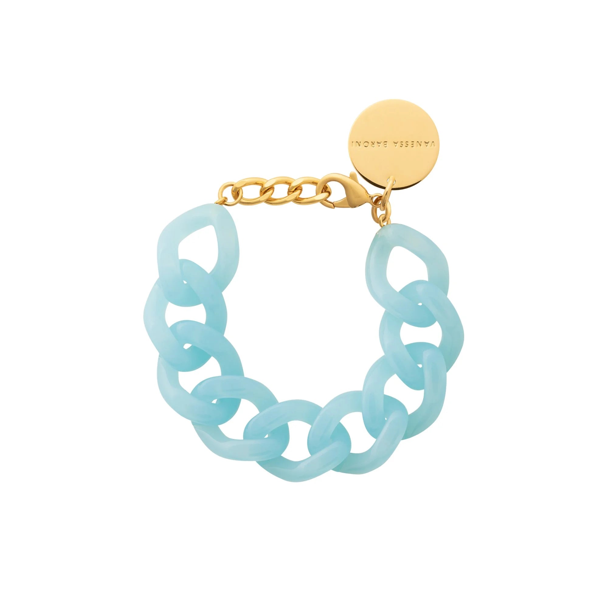 Flat Chain Opaline Blue Bracelet