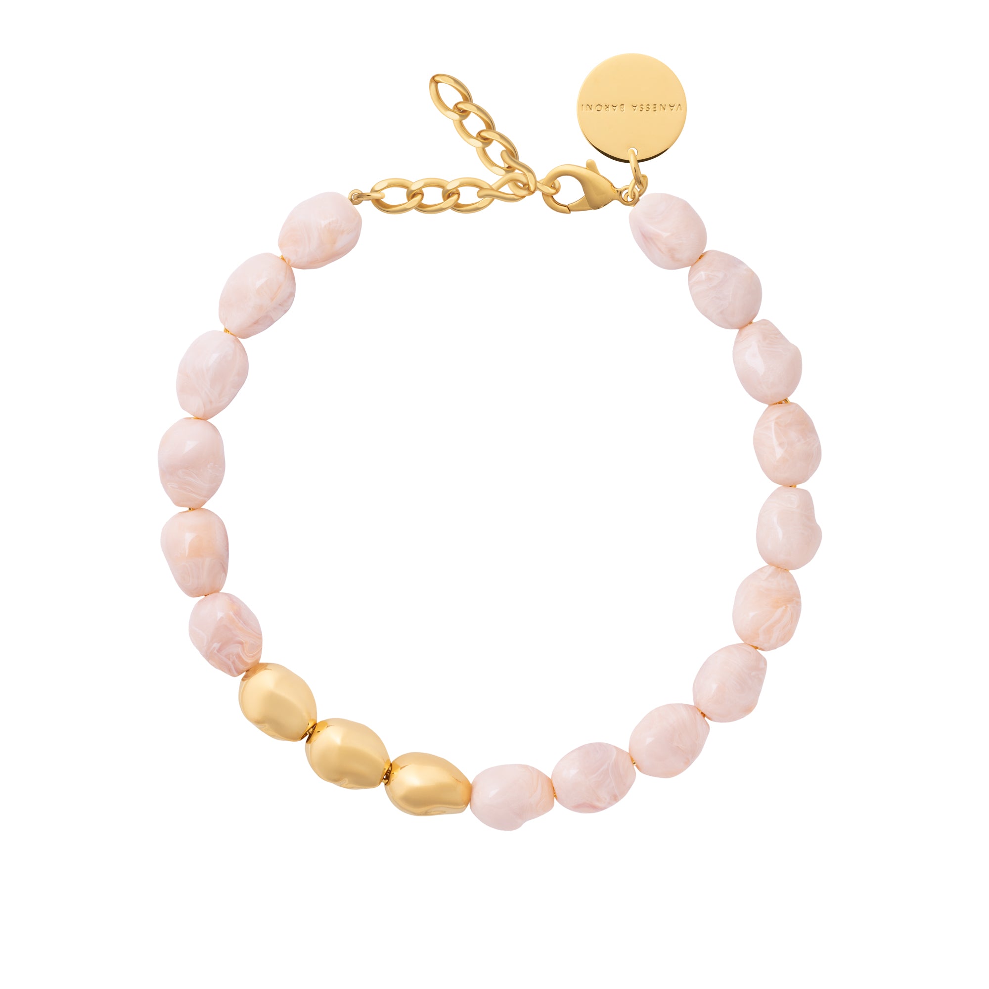 Organic Pearl Necklace Ivory Rose Marble