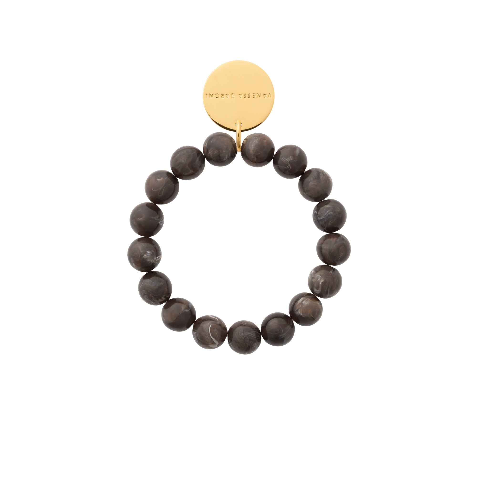 Mini Beads Flex Bracelet Brown Marble