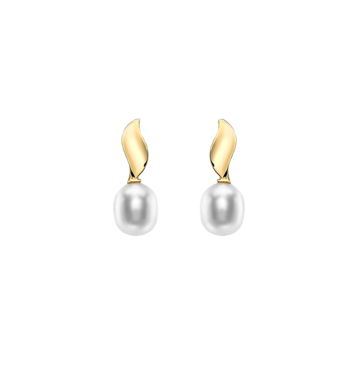 9ct Gold Pearl Drop Earrings