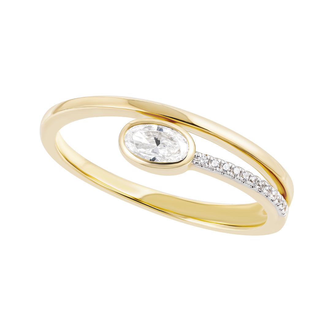 9ct Rubover East West Ring