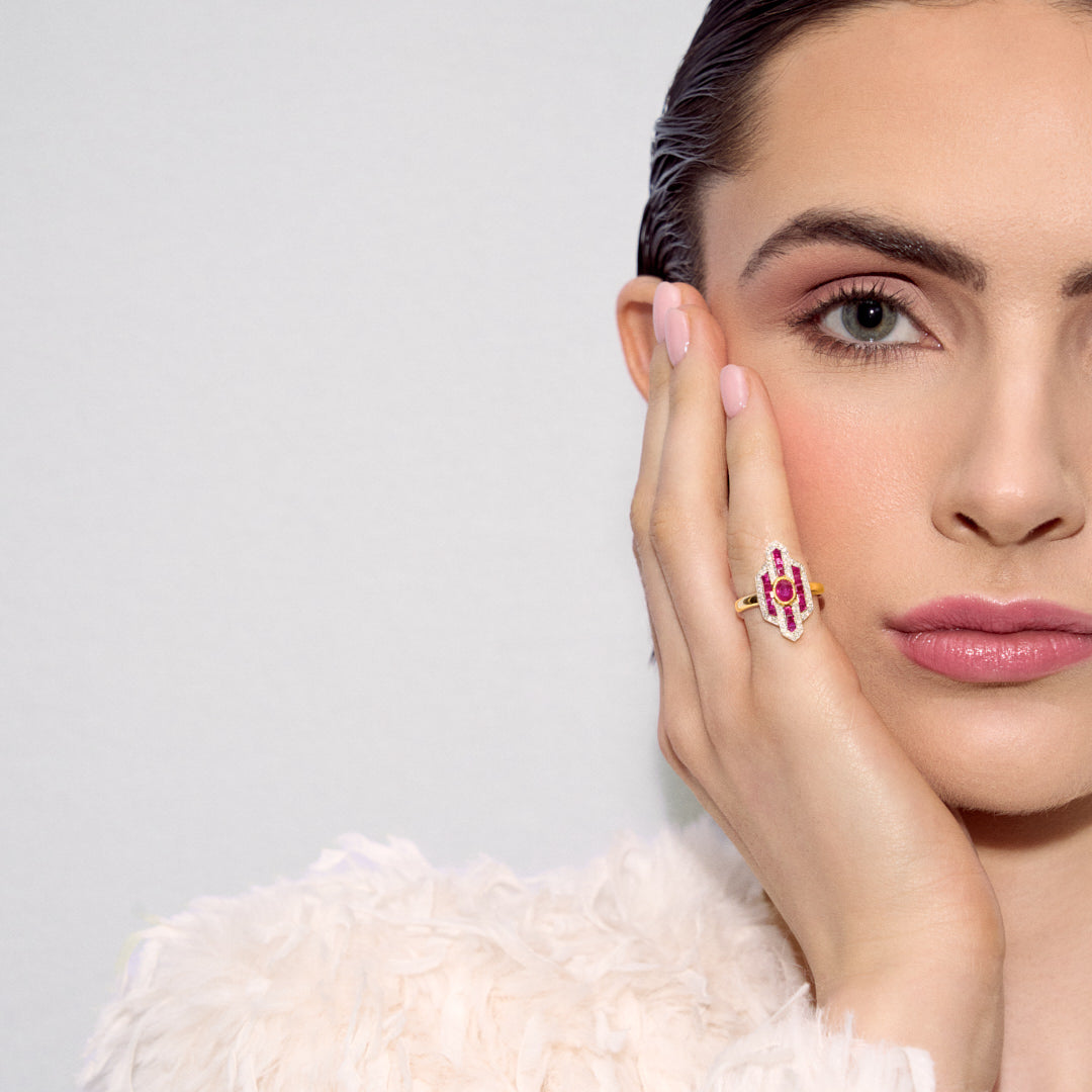 Ruby & Diamond Art Deco Ring