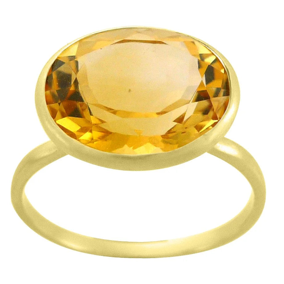 9ct Gold Oval Citrine Ring