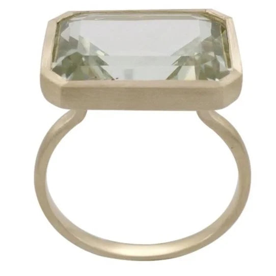 9ct Gold  Green Amethyst Ring