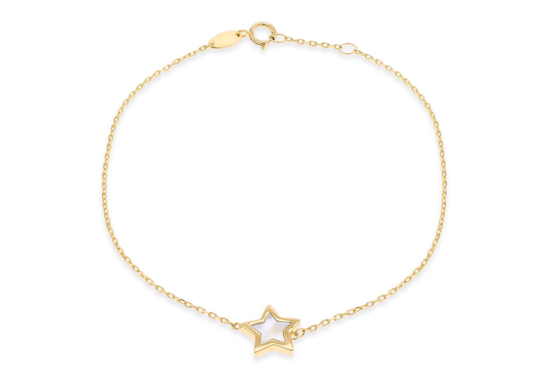 9ct White Star Bracelet