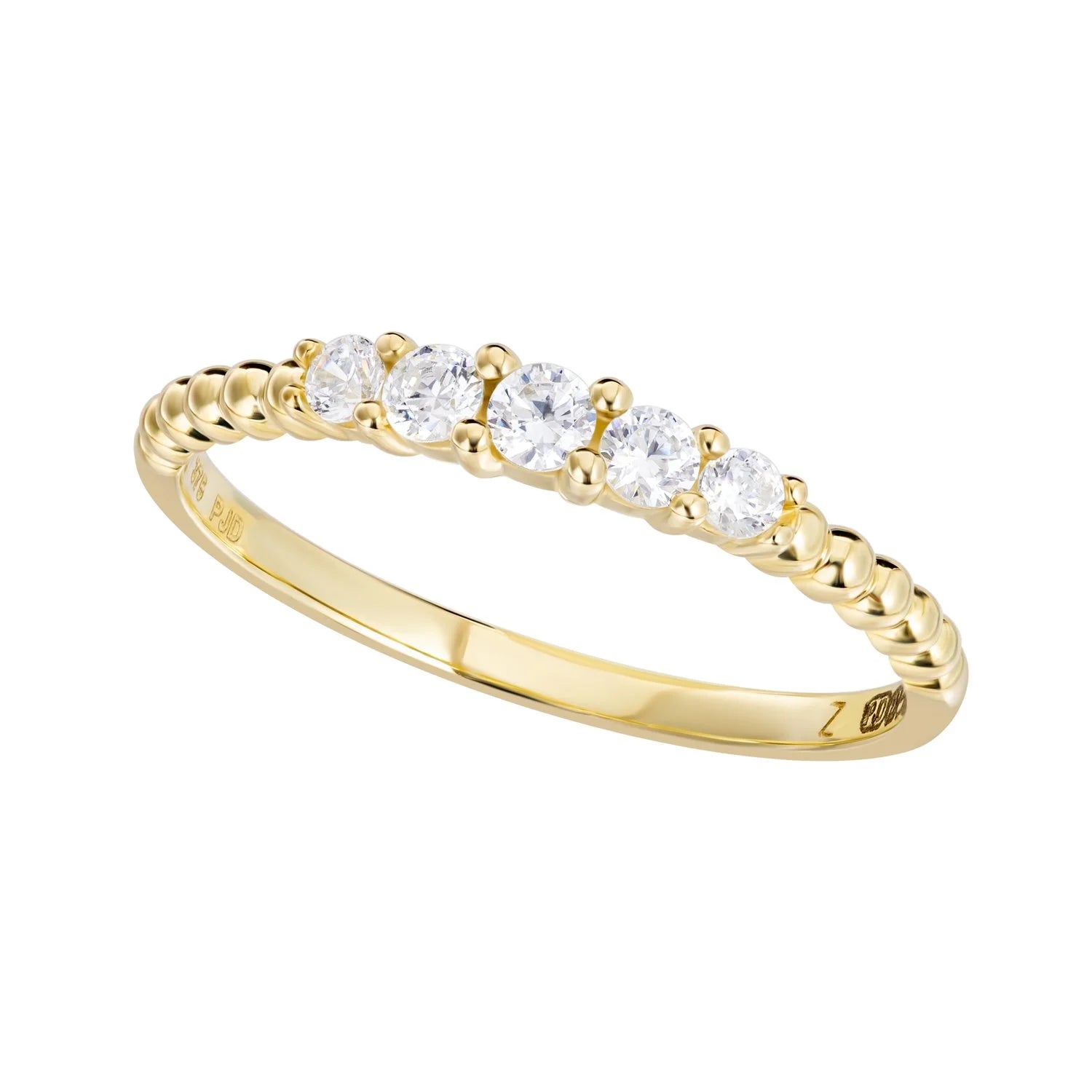9ct Gold Beaded Elegance Ring