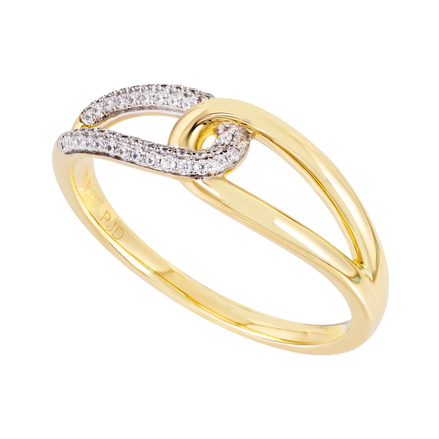 9ct Gold CZ Loop Ring