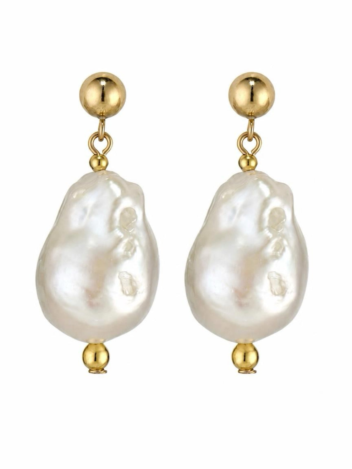 Large Baroque Pearl Drop Stud