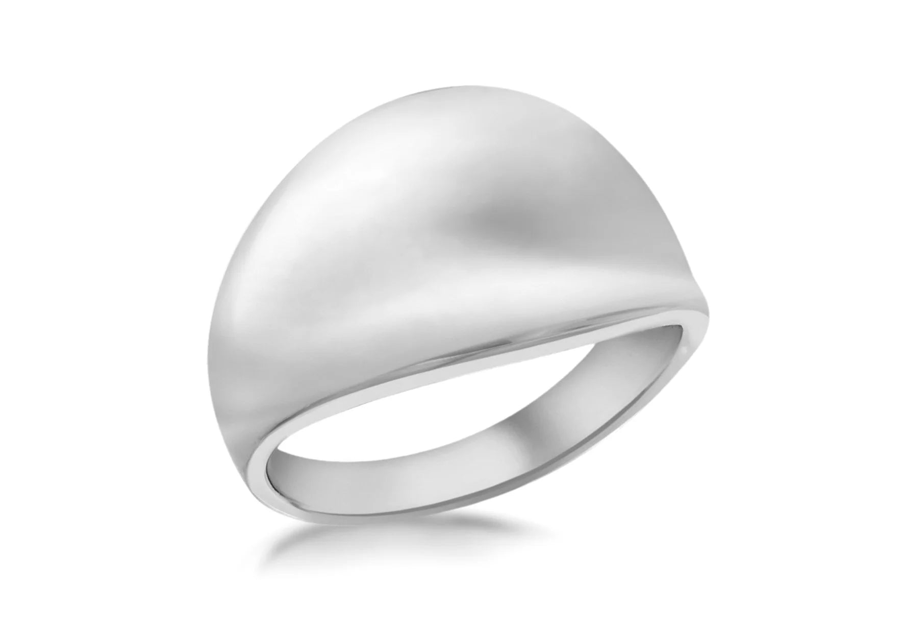 Silver Curved Dome Ring