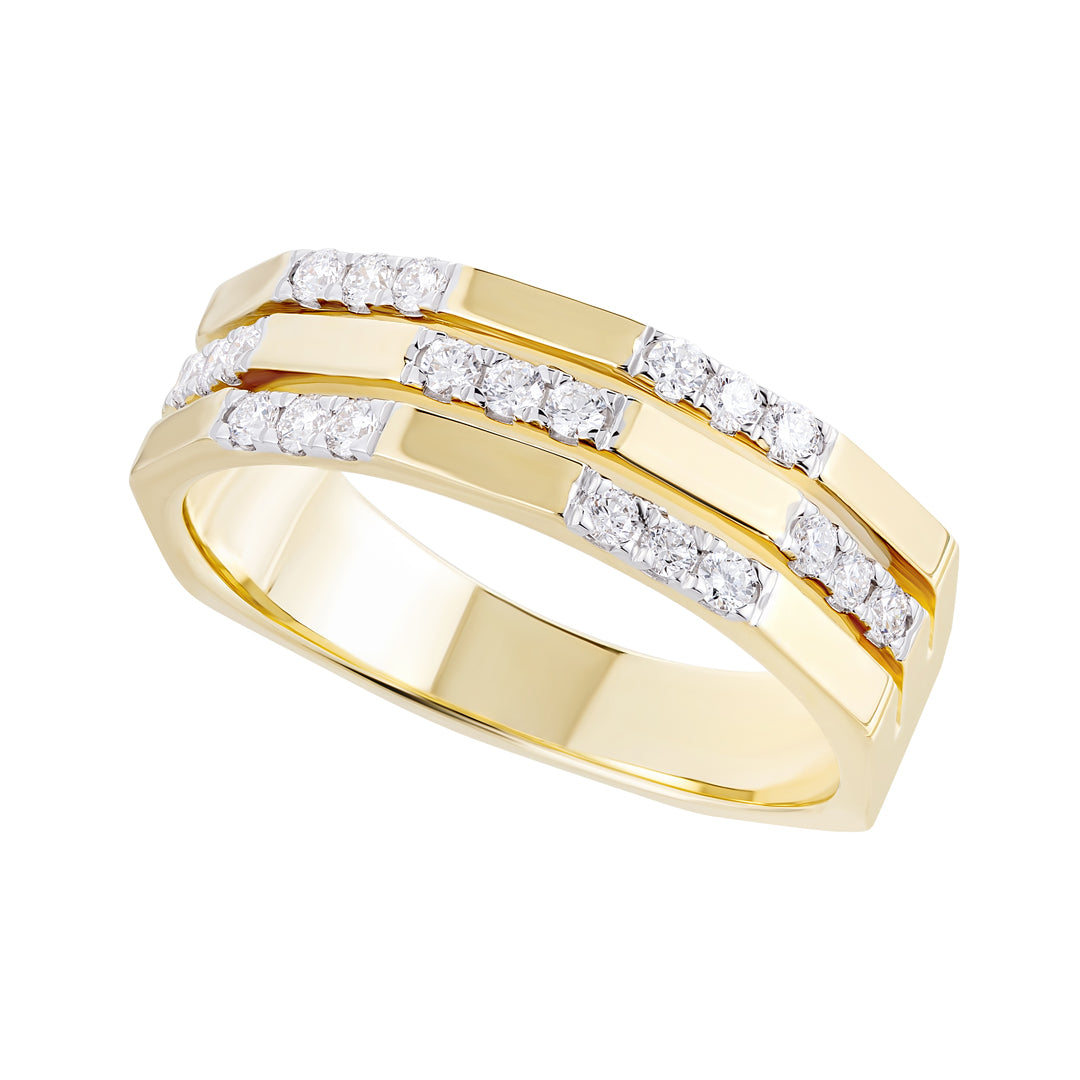 9ct Diamond Triple Hexagon