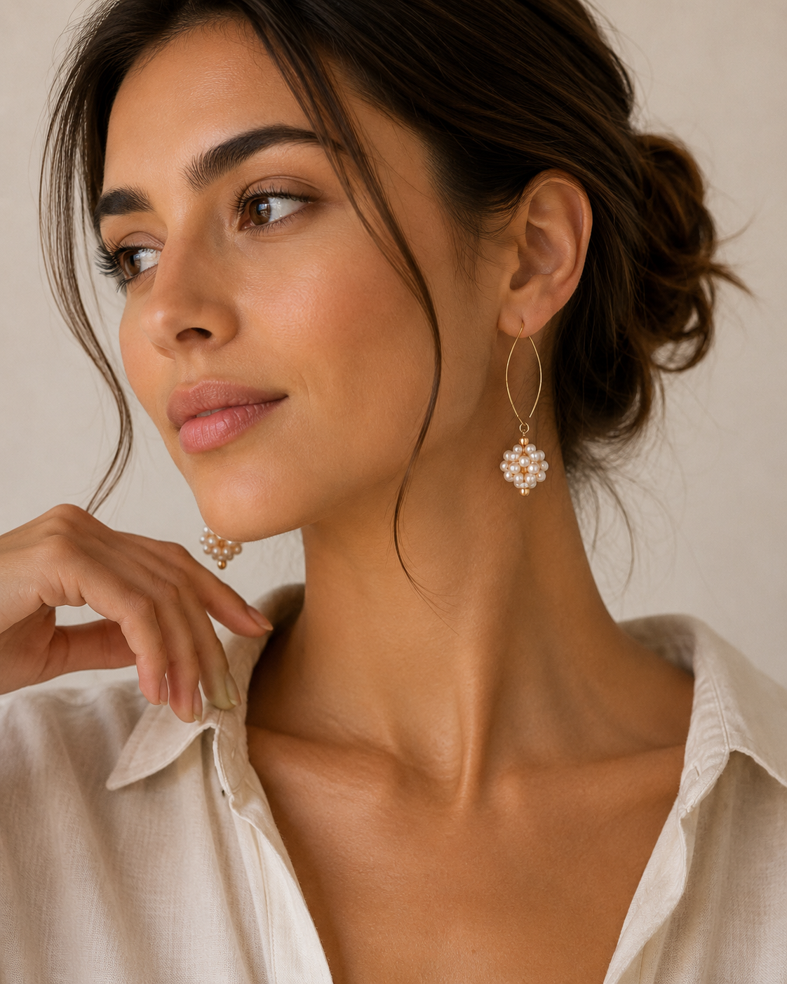Pearl Cluster Earrings